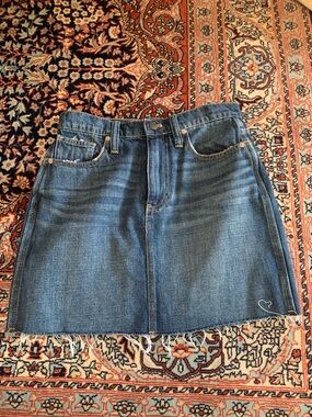 Madewell Denim Mini Skirt with Raw Hem